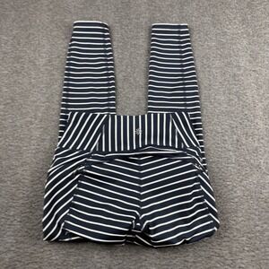 Athleta Navy White Striped High Rise Leggings XXS Zip Pocket Yoga Running